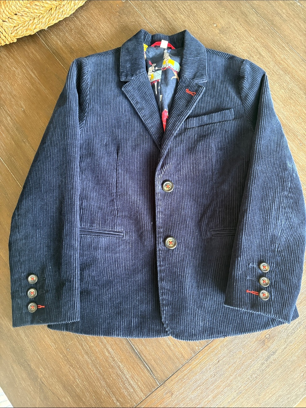 Navy Corduroy Blazer - kids Classic Two-Button Jacket